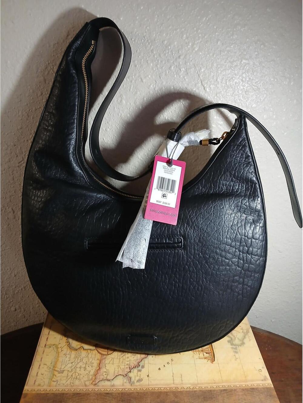 Vince Camuto Black Leather Hobo Bag